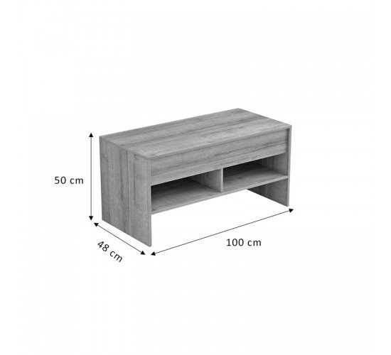 Τραπέζι σαλονιού Law πολυμορφικό φυσικό 100x48x50εκ Υλικό: CLIPBOARD WITH MELAMINE 15mm. 230-000021
