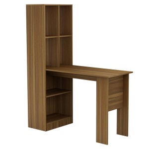 Γραφείο εργασίας με βιβλιοθήκη Acumen μελαμίνης καρυδί 120x50x150εκ Υλικό: CLIPBOARD WITH MELAMINE 15mm 230-000026