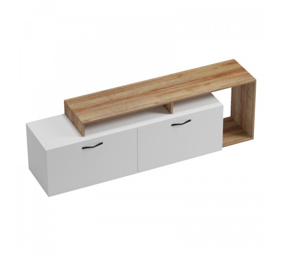 Έπιπλο τηλεόρασης Tobler σε oak- λευκή απόχρωση 170x40x53εκ Υλικό: MELAMINE 230-000070 Έπιπλο τηλεόρασης Tobler σε oak- λευκή απόχρωση 170x40x53εκ Υλικό: MELAMINE 230-000070