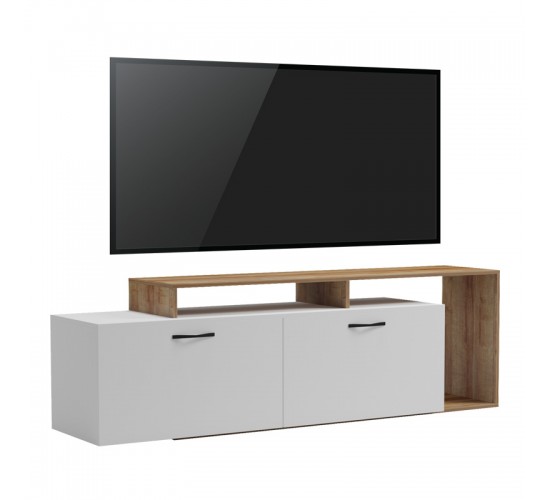 Έπιπλο τηλεόρασης Tobler σε oak- λευκή απόχρωση 170x40x53εκ Υλικό: MELAMINE 230-000070 Έπιπλο τηλεόρασης Tobler σε oak- λευκή απόχρωση 170x40x53εκ Υλικό: MELAMINE 230-000070