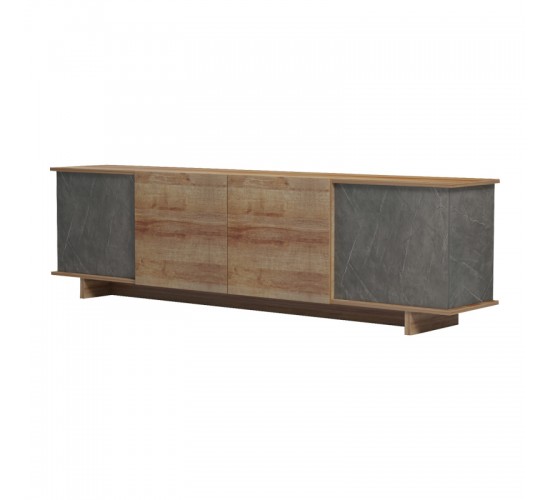 Έπιπλο τηλεόρασης Zafore σε oak-καφέ antique απόχρωση 180x33x50εκ Υλικό: MELAMINE 230-000072 Έπιπλο τηλεόρασης Zafore σε oak-καφέ antique απόχρωση 180x33x50εκ Υλικό: MELAMINE 230-000072