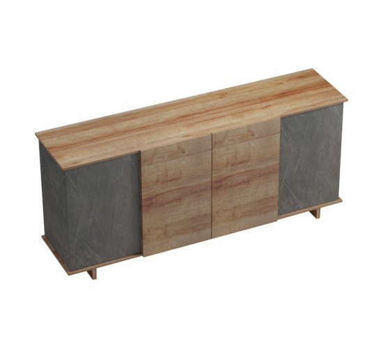 Μπουφές Zafore σε oak - καφέ antique απόχρωση 180x45x80εκ Υλικό: MELAMINE 230-000074 Μπουφές Zafore σε oak - καφέ antique απόχρωση 180x45x80εκ Υλικό: MELAMINE 230-000074