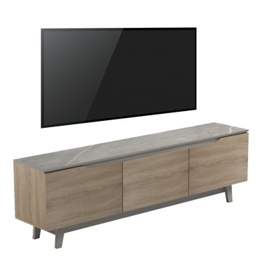 Έπιπλο τηλεόρασης Kasandra μπεζ μαρμάρου-sonoma 180x35x48.5εκ Υλικό: PB 230-000080