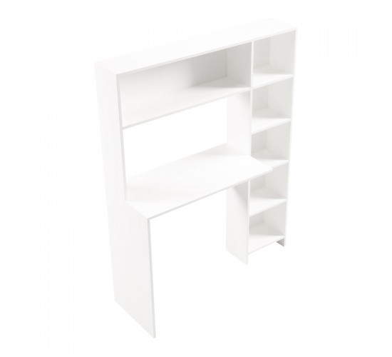 Γραφείο με βιβλιοθήκη Janson σε λευκή απόχρωση 113.2x40x141.8εκ Υλικό: PB 230-000081