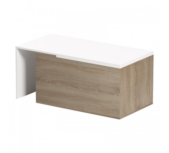 Τραπέζι σαλονιού Extera επεκτεινόμενο σε λευκή-sonoma απόχρωση 100-160x50x45εκ Υλικό: PB 230-000086