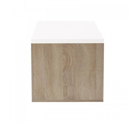 Τραπέζι σαλονιού Extera επεκτεινόμενο σε λευκή-sonoma απόχρωση 100-160x50x45εκ Υλικό: PB 230-000086