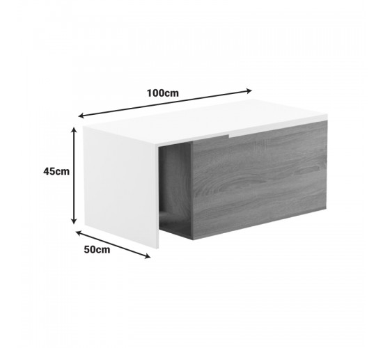 Τραπέζι σαλονιού Extera επεκτεινόμενο σε λευκή-sonoma απόχρωση 100-160x50x45εκ Υλικό: PB 230-000086