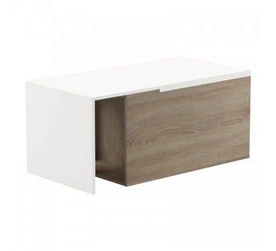 Τραπέζι σαλονιού Extera επεκτεινόμενο σε λευκή-sonoma απόχρωση 100-160x50x45εκ Υλικό: PB 230-000086