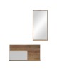 Έπιπλο εισόδου με καθρέπτη Miranda σε λευκή-oak απόχρωση 60x30x89.5εκ Υλικό: PB 230-000092