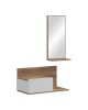 Έπιπλο εισόδου με καθρέπτη Miranda σε λευκή-oak απόχρωση 60x30x89.5εκ Υλικό: PB 230-000092