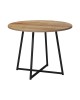 Τραπέζι Sarah Ι σε oak απόχρωση με μαύρα μεταλλικά πόδια Φ100x76εκ Υλικό: PB   STEEL 230-000093