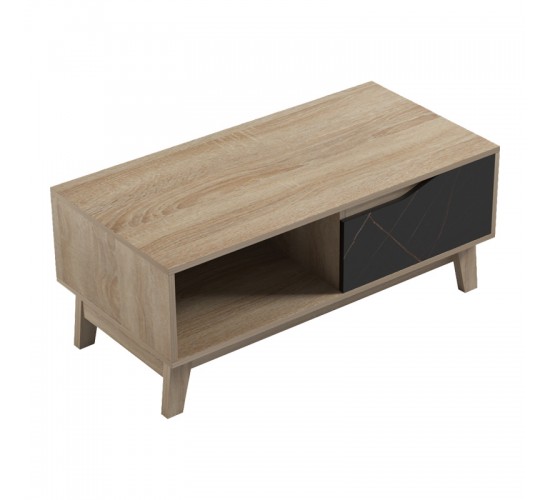 Τραπέζι σαλονιού Judas σε μαύρο μαρμάρου-sonoma απόχρωση  90x45x38.5εκ Υλικό: PB 230-000096