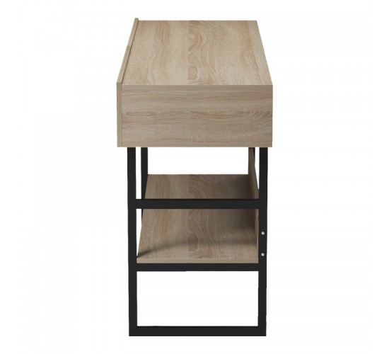 Κονσόλα Vien σε sonoma-μαύρη απόχρωση 139x43x75.5εκ Υλικό: 15MM MELANMINE BOARD - 25*25MM POWDER COATED STEEL TUBE 230-000106