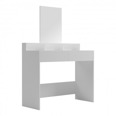 Τουαλέτα κρεβατοκάμαρας Frentsel με καθρέπτη σε λευκή απόχρωση 100x40x140εκ Υλικό: 15MM MELANMINE BOARD 230-000115