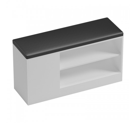 Παπουτσοθήκη-σκαμπό Deboule 8 ζευγών σε λευκή-μαύρη απόχρωση 90x30x46εκ Υλικό: 15MM MELANMINE BOARD - PU CUSHION 230-000118