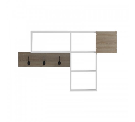Κρεμάστρα τοίχου Wenia σε sonoma-λευκό 99.5x15x61εκ Υλικό: 15MM MELANMINE BOARD 230-000120