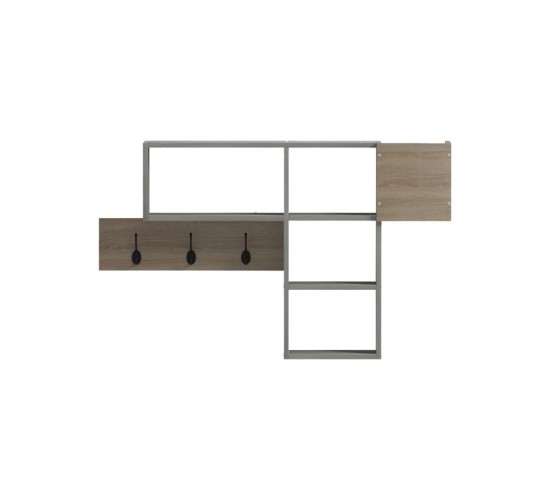 Κρεμάστρα τοίχου Wenia σε sonoma απόχρωση με μπεζ μαρμάρου 99.5x15x61εκ Υλικό: 15MM MELANMINE BOARD 230-000121