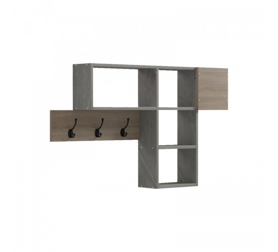 Κρεμάστρα τοίχου Wenia σε sonoma απόχρωση με μπεζ μαρμάρου 99.5x15x61εκ Υλικό: 15MM MELANMINE BOARD 230-000121