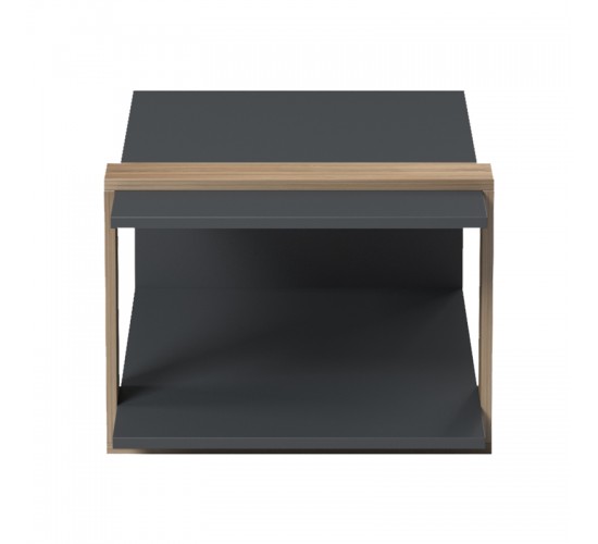 Τραπέζι σαλονιού Masasi ανθρακί - sonoma 80x50x35εκ Υλικό: MELAMINE 15mm 230-000123