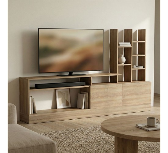 Σύνθετο σαλονιού Seruno sonoma 170x25x100εκ Υλικό: MELAMINE  15MM 230-000124