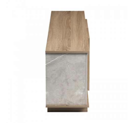 Έπιπλο τηλεόρασης Zafore sonoma- γκρι μπεζ όψη μαρμάρου 180x33x50εκ Υλικό: MELAMINE 230-000125