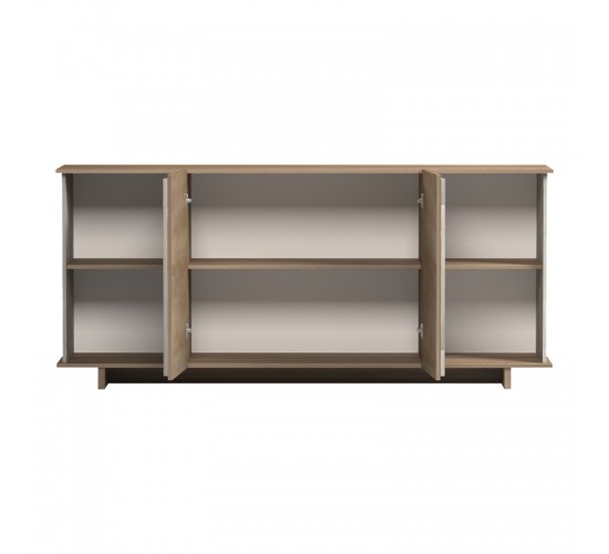 Μπουφές Zafore sonoma - γκρι μπεζ όψη μαρμάρου 180x45x80εκ Υλικό: MELAMINE 230-000126