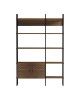 Βιβλιοθήκη Rhombo καρυδί-μαύρο 120x35x180εκ Υλικό: 15mm Melamine Board-20*20mm Powder Coated Steel Tube 230-000128