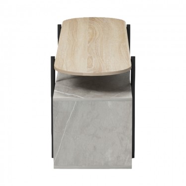 Έπιπλο τηλεόρασης Medousa sonoma- γκρι μπεζ όψη μαρμάρου 160x35.5x50εκ Υλικό: 25mm Melamine Board -  Ø22&20*20mm Powder Coated Steel Tube 230-000130