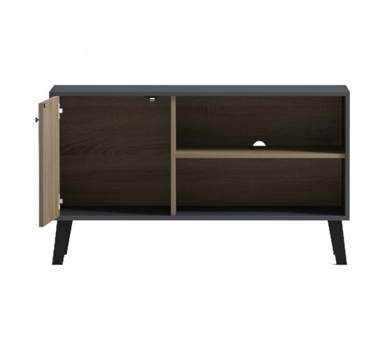 Έπιπλο τηλεόρασης Tuscany sonoma-ανθρακί 100x40x51εκ Υλικό: 15mm Melamine Board -Solid wood legs 230-000132