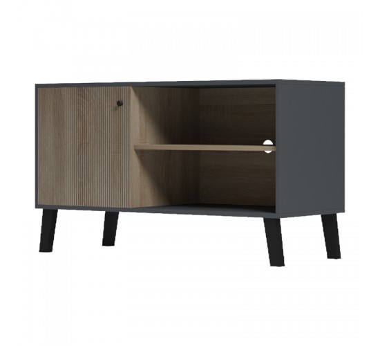 Έπιπλο τηλεόρασης Tuscany sonoma-ανθρακί 100x40x51εκ Υλικό: 15mm Melamine Board -Solid wood legs 230-000132