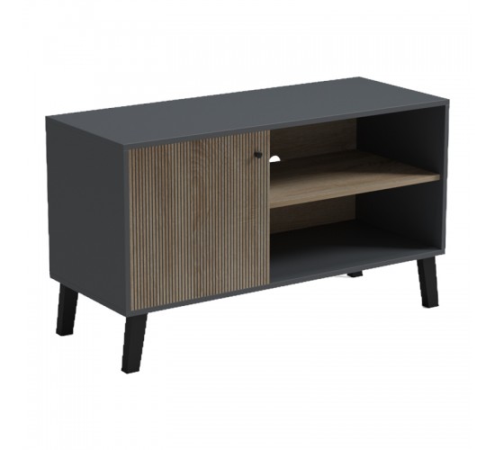 Έπιπλο τηλεόρασης Tuscany sonoma-ανθρακί 100x40x51εκ Υλικό: 15mm Melamine Board -Solid wood legs 230-000132