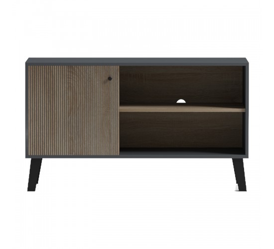 Έπιπλο τηλεόρασης Tuscany sonoma-ανθρακί 100x40x51εκ Υλικό: 15mm Melamine Board -Solid wood legs 230-000132