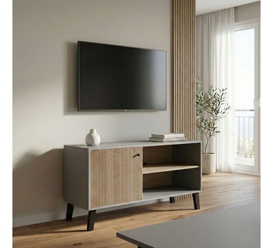 Έπιπλο τηλεόρασης Tuscany sonoma-ανθρακί 100x40x51εκ Υλικό: 15mm Melamine Board -Solid wood legs 230-000132