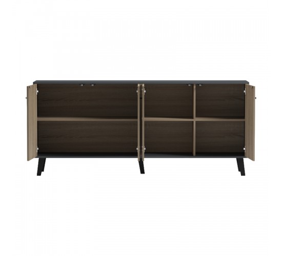 Μπουφές Tuscany sonoma-ανθρακί 180x40x78.6εκ Υλικό: 15mm Melamine Board -Solid wood legs 230-000133