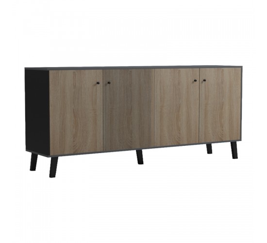 Μπουφές Tuscany sonoma-ανθρακί 180x40x78.6εκ Υλικό: 15mm Melamine Board -Solid wood legs 230-000133