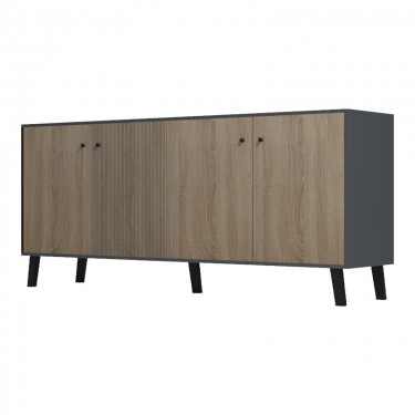 Μπουφές Tuscany sonoma-ανθρακί 180x40x78.6εκ Υλικό: 15mm Melamine Board -Solid wood legs 230-000133