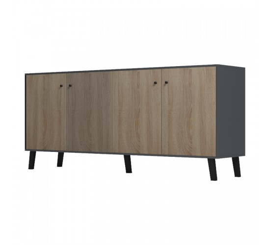 Μπουφές Tuscany sonoma-ανθρακί 180x40x78.6εκ Υλικό: 15mm Melamine Board -Solid wood legs 230-000133