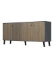 Μπουφές Tuscany sonoma-ανθρακί 180x40x78.6εκ Υλικό: 15mm Melamine Board -Solid wood legs 230-000133