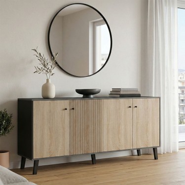 Μπουφές Tuscany sonoma-ανθρακί 180x40x78.6εκ Υλικό: 15mm Melamine Board -Solid wood legs 230-000133