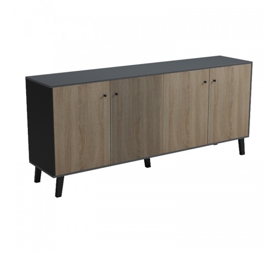 Μπουφές Tuscany sonoma-ανθρακί 180x40x78.6εκ Υλικό: 15mm Melamine Board -Solid wood legs 230-000133