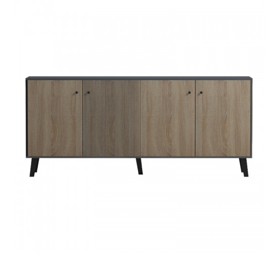 Μπουφές Tuscany sonoma-ανθρακί 180x40x78.6εκ Υλικό: 15mm Melamine Board -Solid wood legs 230-000133