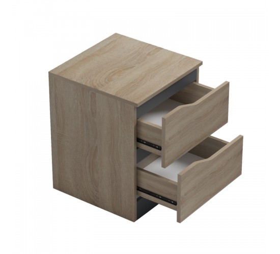 Κομοδίνο Verena sonoma-ανθρακί 40x40x50εκ Υλικό: 15mm MELAMINE 230-000134