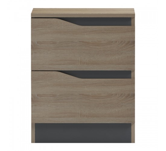 Κομοδίνο Verena sonoma-ανθρακί 40x40x50εκ Υλικό: 15mm MELAMINE 230-000134