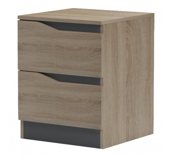 Κομοδίνο Verena sonoma-ανθρακί 40x40x50εκ Υλικό: 15mm MELAMINE 230-000134