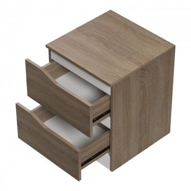 Κομοδίνο Verena sonoma-λευκό 40x40x50εκ Υλικό: 15mm MELAMINE 230-000135