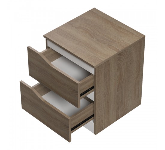 Κομοδίνο Verena sonoma-λευκό 40x40x50εκ Υλικό: 15mm MELAMINE 230-000135