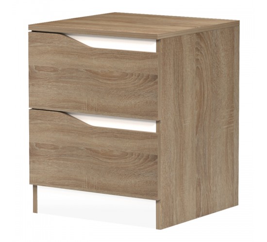 Κομοδίνο Verena sonoma-λευκό 40x40x50εκ Υλικό: 15mm MELAMINE 230-000135