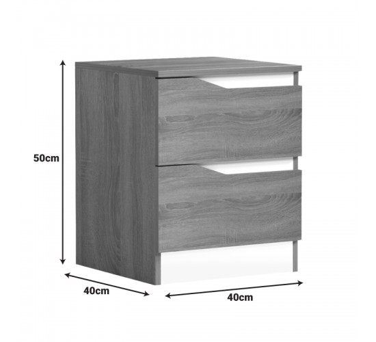 Κομοδίνο Verena sonoma-λευκό 40x40x50εκ Υλικό: 15mm MELAMINE 230-000135