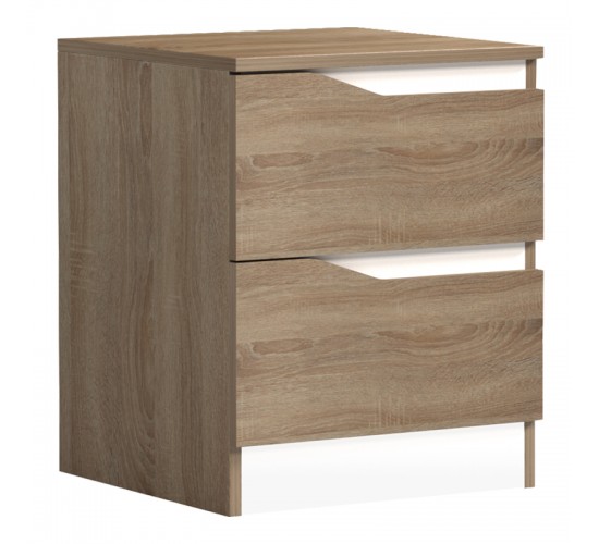 Κομοδίνο Verena sonoma-λευκό 40x40x50εκ Υλικό: 15mm MELAMINE 230-000135