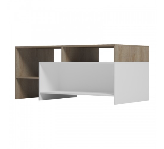 Τραπέζι σαλονιού Consa sonoma - λευκό 120x60x52.8εκ Υλικό: 15mm MELAMINE 230-000141